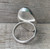  Large Oval Black and Neon Blue Dragon Vein Agate Sterling Silver Ring 
