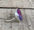 Large Round Pastel Purple Pink Blue Dragon Vein Agate Sterling Silver Fantasy Ring