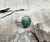 Elegant Round Emerald Green Aventurine Solitaire Sterling Silver Ring 