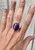 Large Oval Purple Brazilian Agate Sterling Silver Ring