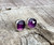 Faceted Cushion Cut Purple Amethyst Sterling Silver Rocker Stud Earrings