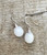 Dainty Elegant White Jade Silver Rhodium Wire Wrapped Dangle Silver Earrings