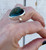 Flashy Heart Shaped Labradorite Sterling Silver Ring with Hammered Ring Band