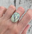 Large Oval Yellow Purple Green Monarch Sterling Opal Statement Ring  Sizes 8-9