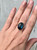 Elegant Hand Carved Scarab Flashy Blue Labradorite Ring