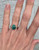 Faceted Free Form Green Emerald Sterling Silver Ring and Floral Band