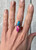 Marquise Dahlia Copper Turquoise Sterling Silver Ring