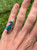 Elegant Rectangle Cushion Cut Bronze Pink Opal Turquoise Sterling Silver Ring