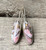 Elegant Long Oval Bronze Pink Opal Sterling Silver Dangle Earrings