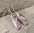 Elegant Long Oval Bronze Pink Opal Sterling Silver Dangle Earrings
