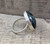 Stunning Large Round Larvikite Black Grey Silver Statement Sterling Silver Ring