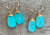 Gold Wire Wrapped Blue Turquoise Dangle Drop Boho Chic Earrings | Boho Earrings 