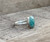 Sparkly Striped Blue Hexagon Faceted Amazonite Sterling Silver Ring with Sterling Silver Floral Ring Band 