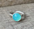 Solitaire Blue 10mm Round Chalcedony Sterling Silver Ring