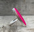 Hot Pink Long Oval Chalcedony Sterling Silver Ring