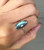 Elongated Oval Flashy Blue Labradorite Sterling Silver Ring of Protection