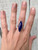 Elegant Marquise Regal Blue Lapis Lazuli Sterling Silver Ring
