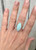 Elegant Marquise Sparkly Light Blue White Simulated Opal Ring 