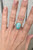 Sparkly Light Turquoise Simulated Opal Sterling Silver Ring