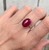 Oval Hot Pink Chalcedony Sterling Silver Solitaire Ring