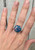 Sparkly Round Dark Blue Opal Sterling Silver Ring 