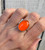 Oval Chinese Orange Jadeite Sterling Silver Ring MADE TO ORDER