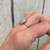 Round Sparkly Light Turquoise Simulated Opal Sterling Silver Ring