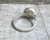 Round Brilliant White Cat's Eye Sterling Silver Boho Chic Ring