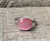 Oval Horizontal Pink Cat's Eye Sterling Silver Solitaire Ring