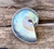 Light Blue Pearl Sea Nautilus Shell with Mother of Pearl Sterling Silver Ring