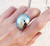 Light Blue Pearl Sea Nautilus Shell with Mother of Pearl Sterling Silver Ring