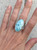 Large Oval Sea and Sky Larimar Sterling Silver Ring Size 8-8.5.