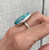 One of a Kind Teardrop or Pear Shaped Blue Agate Sterling Silver Ring