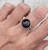 Round Brilliant Black Cat's Eye Sterling Silver Boho Chic Ring