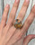 Medium Round Orange Gray Picasso Jasper Sterling Silver Ring 