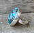 Large Oval Tibetan Turquoise Sterling Silver Ring 