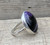 Stunning Edgy Black and Purple Inner Druzy Agate Ring
