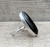 Long Oval Black Onyx Sterling Silver Ring 