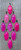Large Oval Hot Pink Dragon Vein Agate Sterling Silver Ring 