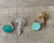 Hexagon Turquoise Gold Plated or Silver Plated Stud Earrings