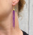 Multi Colored Seed Bead Dangle Gold Earrings