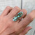 Cushion Cut Copper Infused  Blue Green Amazonite Sterling Silver Ring