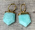 Amazonite Shield Gold Electroplated Statement Earrings