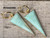 Large Triangle Blue Amazonite Gold Plated Statement Earrings 