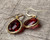 Bright Red Glass Gold or Silver Dangle Teardrop Earrings