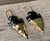 Gold Dipped Black Obsidian Arrowhead Gold Earrings