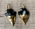 Gold Dipped Black Obsidian Arrowhead Gold Earrings