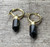 Black Onyx Crystal Point Earrings with Gold Hoops