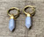 Lilac Purple Lace Agate Crystal Point Earrings with Gold Hoops
