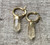Yellow Citrine Crystal Point Earrings with Gold Hoops